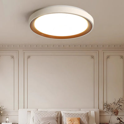 Plafonnier LED en fer acrylique rond minimaliste moderne avec anneau annuel pour chambre à coucher 