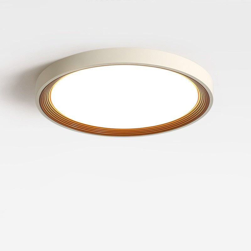 Plafonnier LED en fer acrylique rond minimaliste moderne avec anneau annuel pour chambre à coucher 