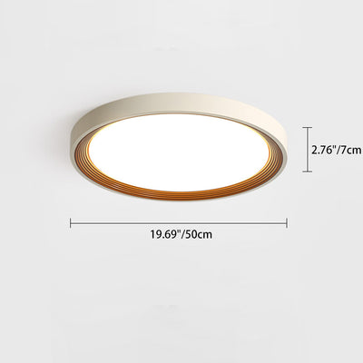 Plafonnier LED en fer acrylique rond minimaliste moderne avec anneau annuel pour chambre à coucher 