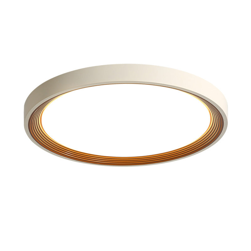 Plafonnier LED en fer acrylique rond minimaliste moderne avec anneau annuel pour chambre à coucher 