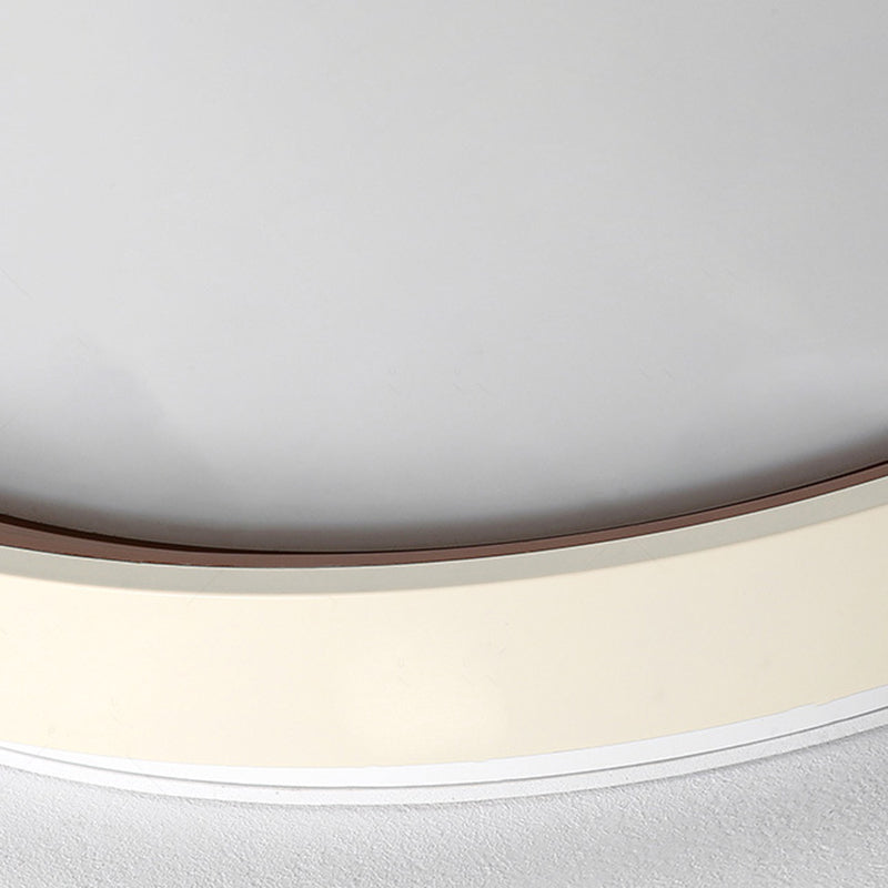 Plafonnier LED en fer acrylique rond minimaliste moderne avec anneau annuel pour chambre à coucher 