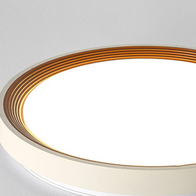 Plafonnier LED en fer acrylique rond minimaliste moderne avec anneau annuel pour chambre à coucher 