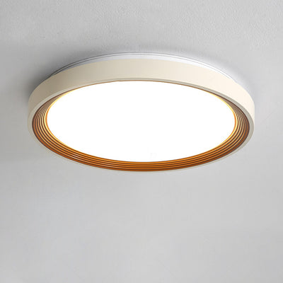 Plafonnier LED en fer acrylique rond minimaliste moderne avec anneau annuel pour chambre à coucher 