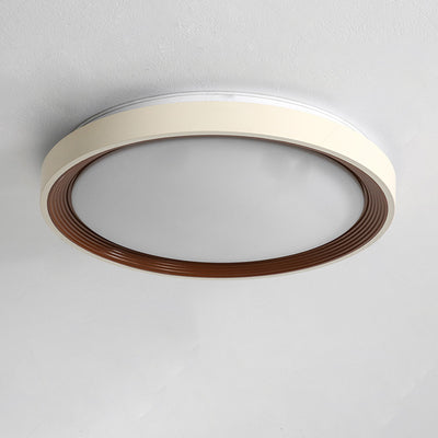 Plafonnier LED en fer acrylique rond minimaliste moderne avec anneau annuel pour chambre à coucher 