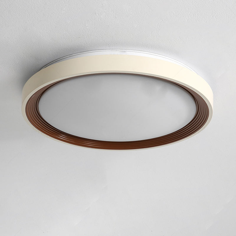 Plafonnier LED en fer acrylique rond minimaliste moderne avec anneau annuel pour chambre à coucher 