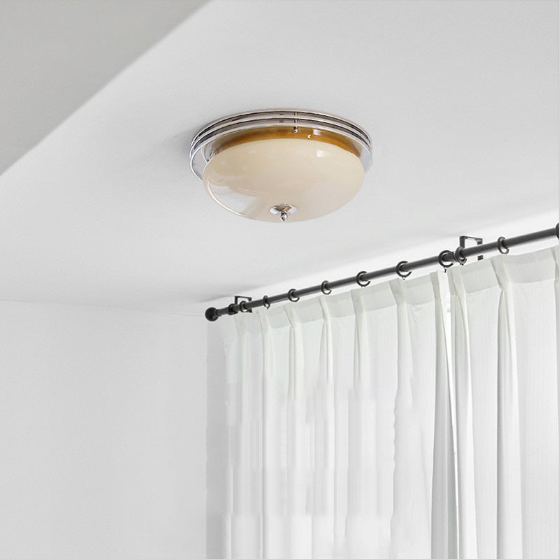Plafonnier à 3 lumières en fer avec abat-jour en verre de tarte française traditionnelle pour chambre 