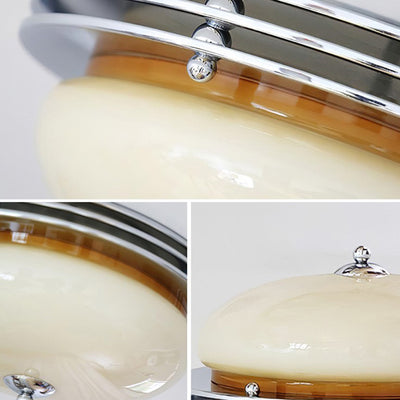 Plafonnier à 3 lumières en fer avec abat-jour en verre de tarte française traditionnelle pour chambre 