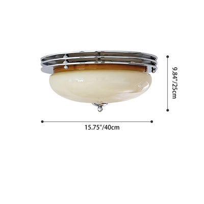 Plafonnier à 3 lumières en fer avec abat-jour en verre de tarte française traditionnelle pour chambre 