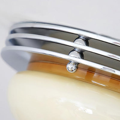 Plafonnier à 3 lumières en fer avec abat-jour en verre de tarte française traditionnelle pour chambre 