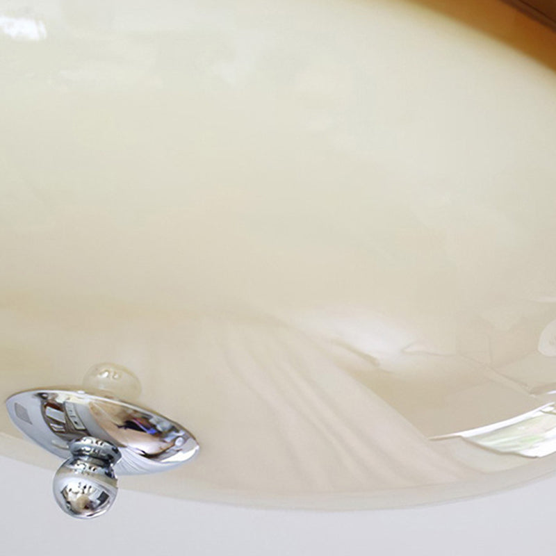 Plafonnier à 3 lumières en fer avec abat-jour en verre de tarte française traditionnelle pour chambre 
