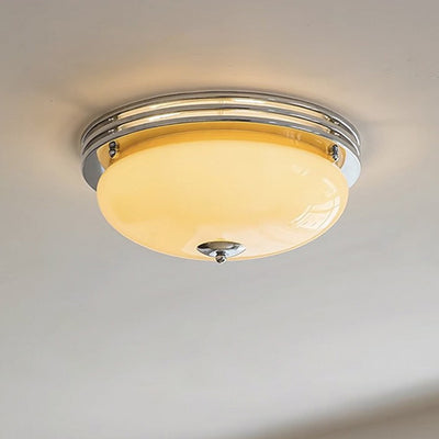 Plafonnier à 3 lumières en fer avec abat-jour en verre de tarte française traditionnelle pour chambre 