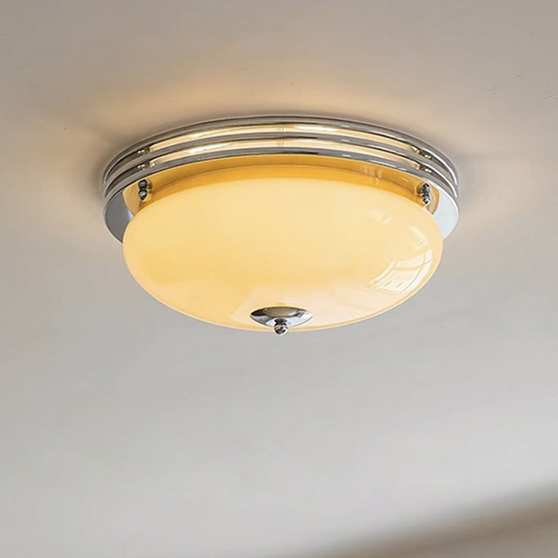 Plafonnier à 3 lumières en fer avec abat-jour en verre de tarte française traditionnelle pour chambre 
