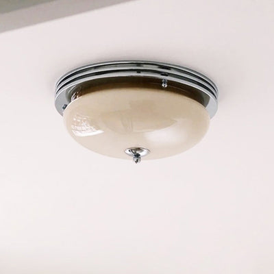Plafonnier à 3 lumières en fer avec abat-jour en verre de tarte française traditionnelle pour chambre 