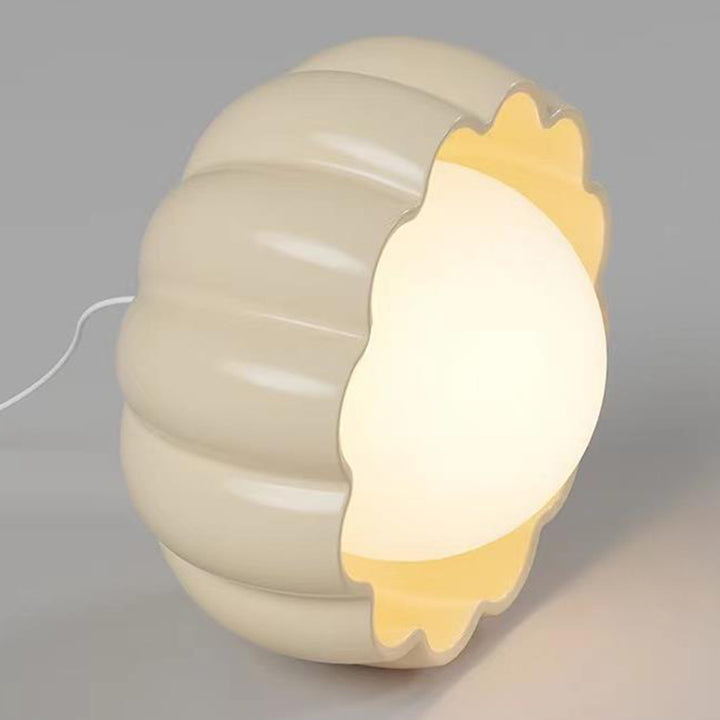 Contemporary Nordic Pumpkin Shape Resin Aluminum PE 1-Light Pendant Light For Bedroom