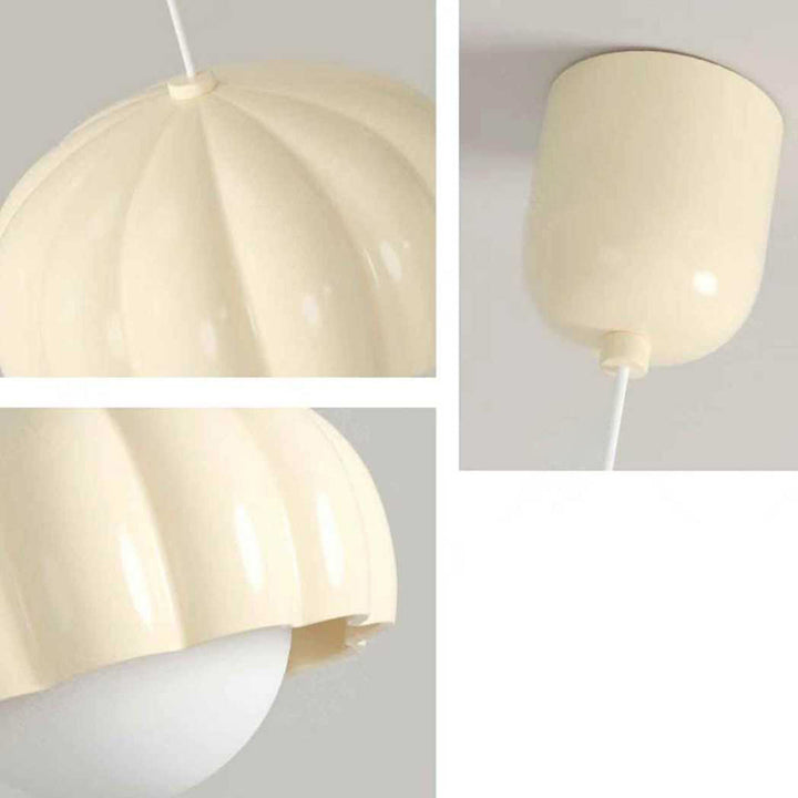 Contemporary Nordic Pumpkin Shape Resin Aluminum PE 1-Light Pendant Light For Bedroom