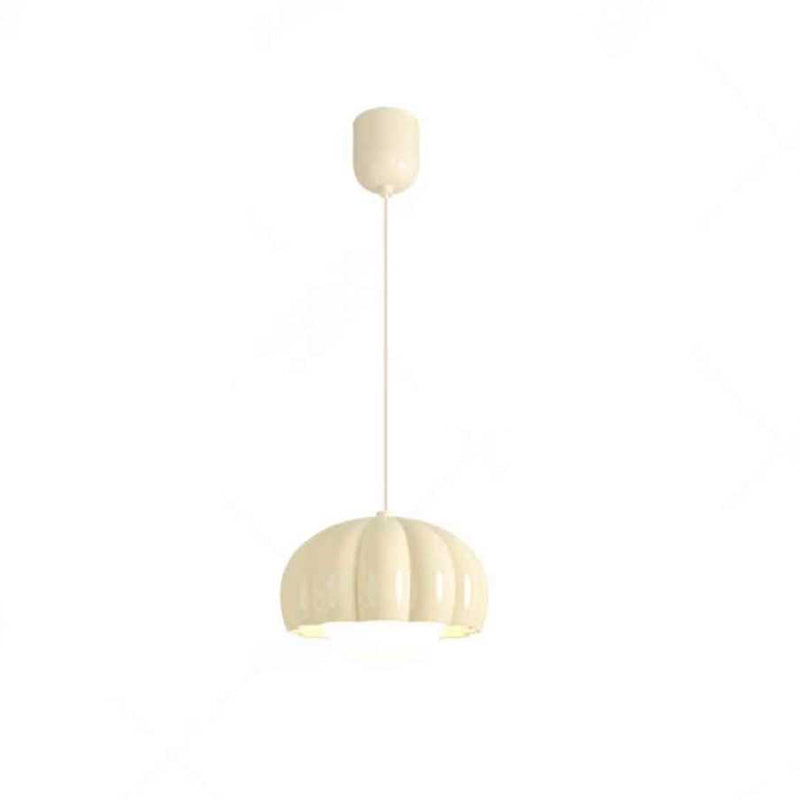 Contemporary Nordic Pumpkin Shape Resin Aluminum PE 1-Light Pendant Light For Bedroom