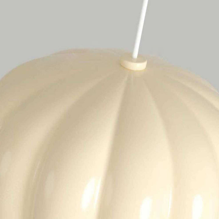 Contemporary Nordic Pumpkin Shape Resin Aluminum PE 1-Light Pendant Light For Bedroom