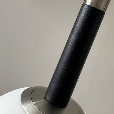 Suspension Contemporaine Rétro en Fer, Bois et Verre avec Abat-jour Sphérique à 1 Lumière pour Salon 