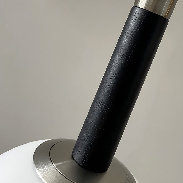 Suspension Contemporaine Rétro en Fer, Bois et Verre avec Abat-jour Sphérique à 1 Lumière pour Salon 