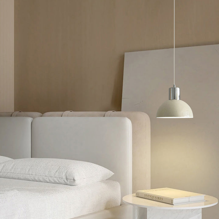 Contemporary Retro Iron Wood Glass Ball Dome 1-Light Pendant Light For Living Room