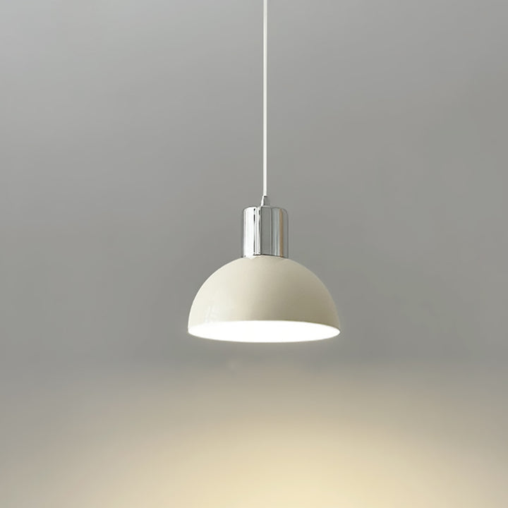 Contemporary Retro Iron Wood Glass Ball Dome 1-Light Pendant Light For Living Room