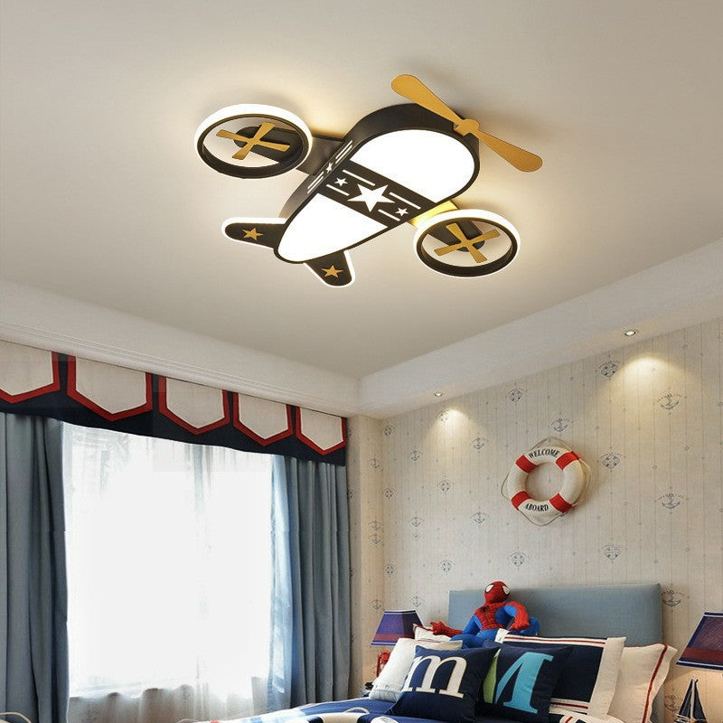 Luz de techo LED empotrada de avión de dibujos animados creativos contemporáneos de niños de hierro acrílico para dormitorio 