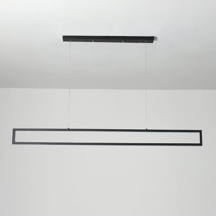 Modern Minimalist Geometric Rectangle Silicone Aluminum LED Chandelier Island Light For Dining Room