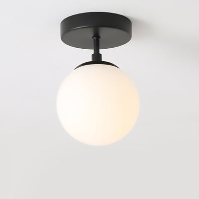 Moderne minimalistische Eisen-Glas-Globus 1-Licht Semi-Flush Mount Deckenleuchte für Wohnzimmer 