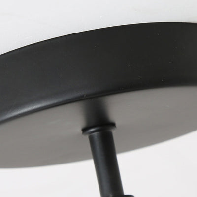 Moderne minimalistische Eisen-Glas-Globus 1-Licht Semi-Flush Mount Deckenleuchte für Wohnzimmer 