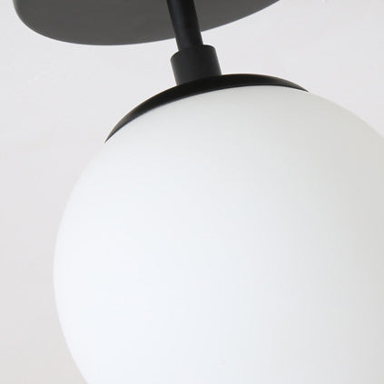 Moderne minimalistische Eisen-Glas-Globus 1-Licht Semi-Flush Mount Deckenleuchte für Wohnzimmer 