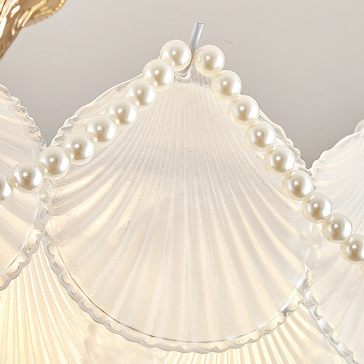 Chandelier traditionnel français à base ronde en coquille de perle en verre dépoli en fer 5/7/9/12/21/8 lumières pour salon 
