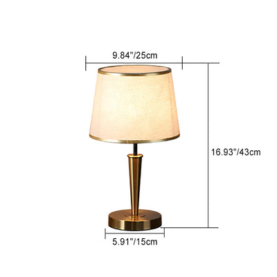 Contemporary Luxury Drum Iron Fabric Linen 1-Light Table Lamp For Living Room