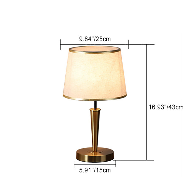 Contemporary Luxury Drum Iron Fabric Linen 1-Light Table Lamp For Living Room