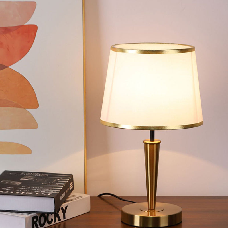 Contemporary Luxury Drum Iron Fabric Linen 1-Light Table Lamp For Living Room