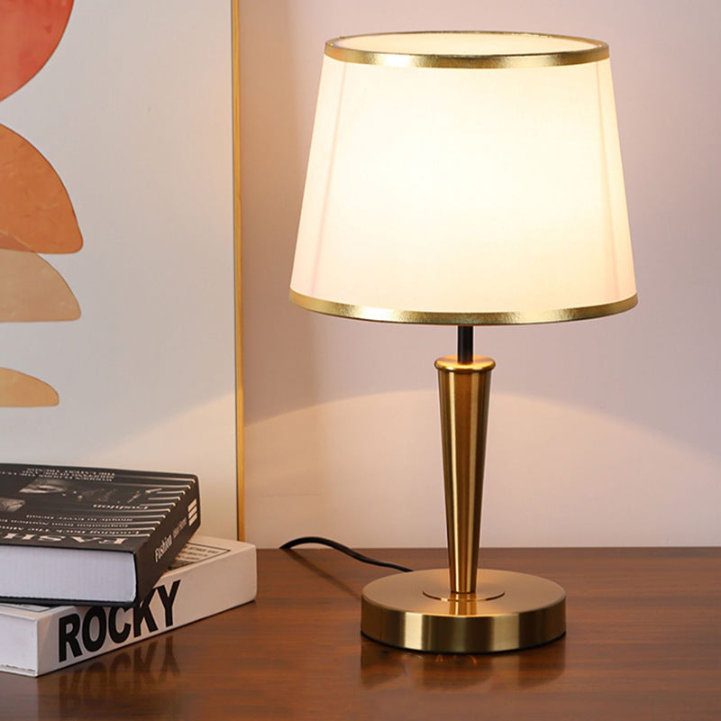 Contemporary Luxury Drum Iron Fabric Linen 1-Light Table Lamp For Living Room