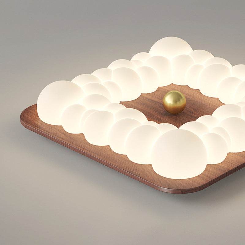 Luz de techo LED empotrada contemporánea retro de hierro PE cuadrada redonda rectangular con burbujas para dormitorio 
