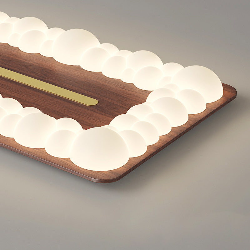 Luz de techo LED empotrada contemporánea retro de hierro PE cuadrada redonda rectangular con burbujas para dormitorio 