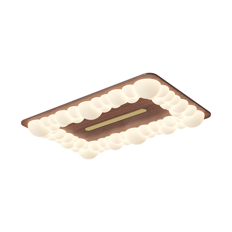 Luz de techo LED empotrada contemporánea retro de hierro PE cuadrada redonda rectangular con burbujas para dormitorio 