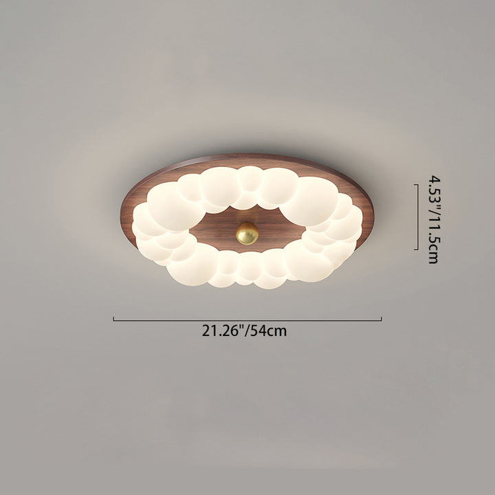 Luz de techo LED empotrada contemporánea retro de hierro PE cuadrada redonda rectangular con burbujas para dormitorio 