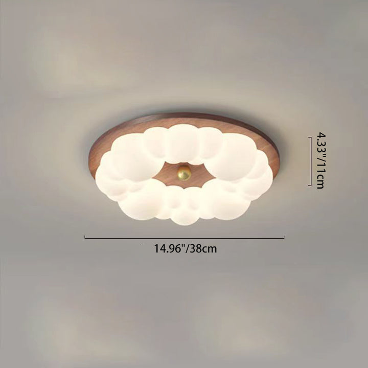 Luz de techo LED empotrada contemporánea retro de hierro PE cuadrada redonda rectangular con burbujas para dormitorio 