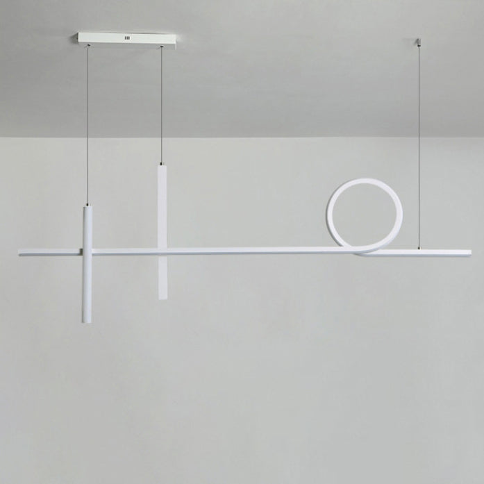 Lustre LED en acrylique aluminium fer à long bande moderne minimaliste pour salle à manger 
