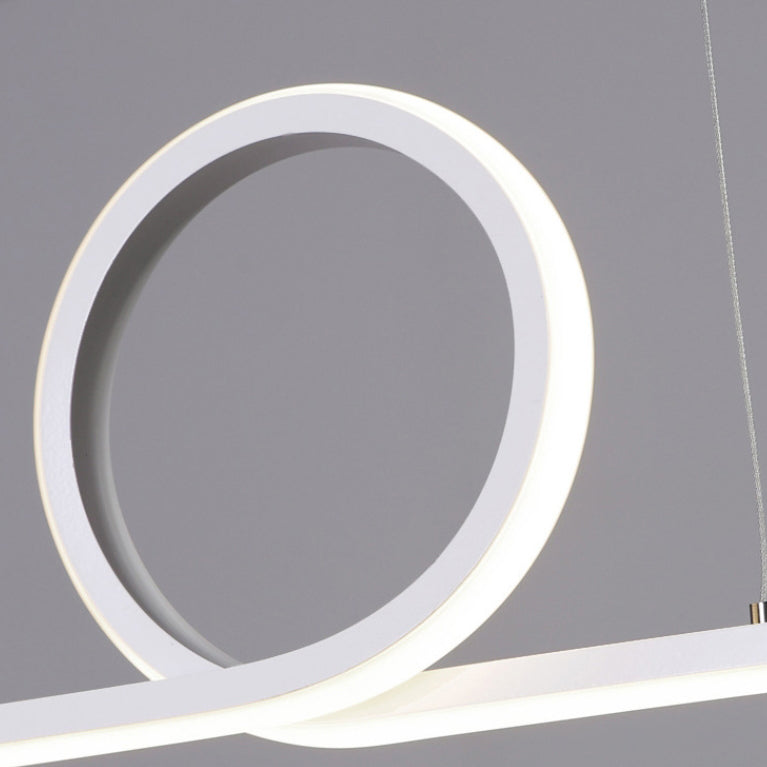 Lustre LED en acrylique aluminium fer à long bande moderne minimaliste pour salle à manger 