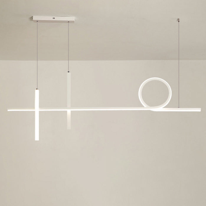 Lustre LED en acrylique aluminium fer à long bande moderne minimaliste pour salle à manger 