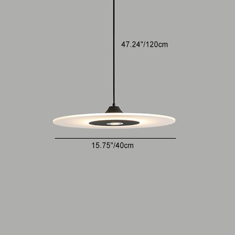 Zeitgenössische nordische runde UFO-Scheibe aus Acryl in Eisenform LED Pendelleuchte für Esszimmer 