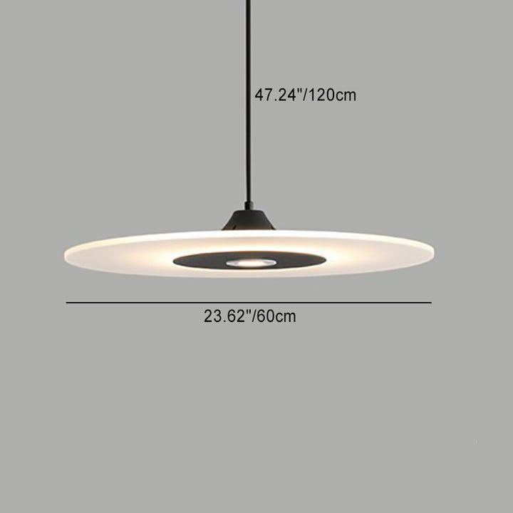 Suspension LED en forme de disque rond nordique contemporain en acrylique et fer pour salle à manger 