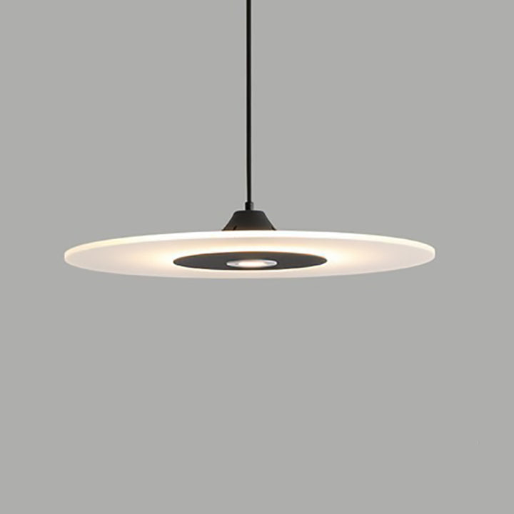Suspension LED en forme de disque rond nordique contemporain en acrylique et fer pour salle à manger 