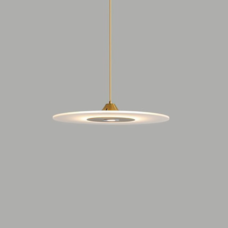 Suspension LED en forme de disque rond nordique contemporain en acrylique et fer pour salle à manger 