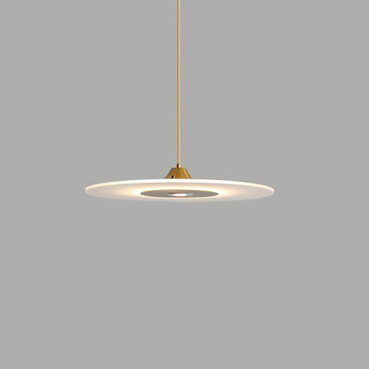 Suspension LED en forme de disque rond nordique contemporain en acrylique et fer pour salle à manger 