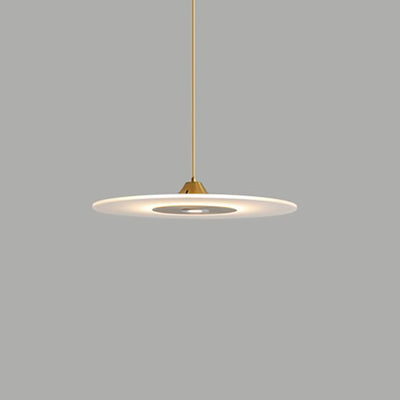 Zeitgenössische nordische runde UFO-Scheibe aus Acryl in Eisenform LED Pendelleuchte für Esszimmer 