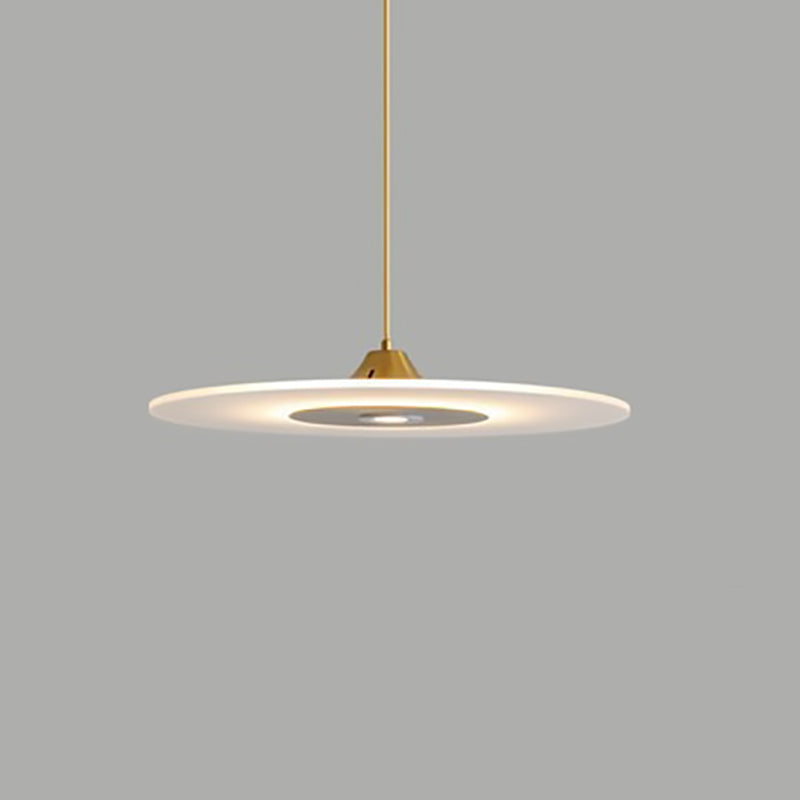 Suspension LED en forme de disque rond nordique contemporain en acrylique et fer pour salle à manger 